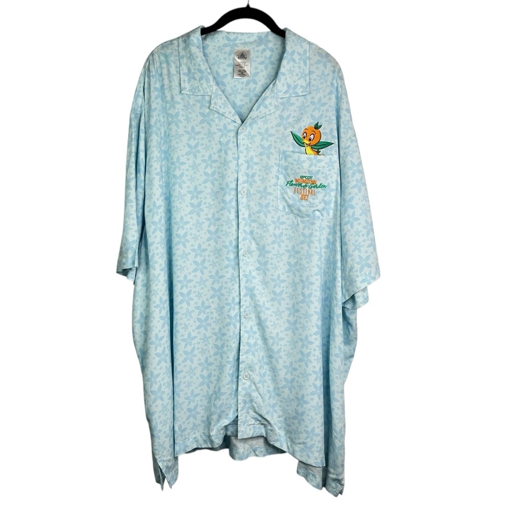 2022 Disney Parks Epcot Flower & Garden Festival Orange Bird Camp Shirt 3XL